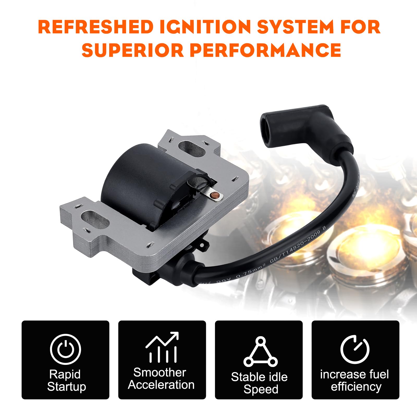 GCV160 Ignition Coil for Honda GC160 GCV190 GC190 Engine HRR216 HRT216 HRN216 HRX217 Lawn Mower Replace 30500-ZL8-004 30500-ZL8-014 30500-Z0J-004 30500-z8b-901 30500-z8b-903 - Image 3