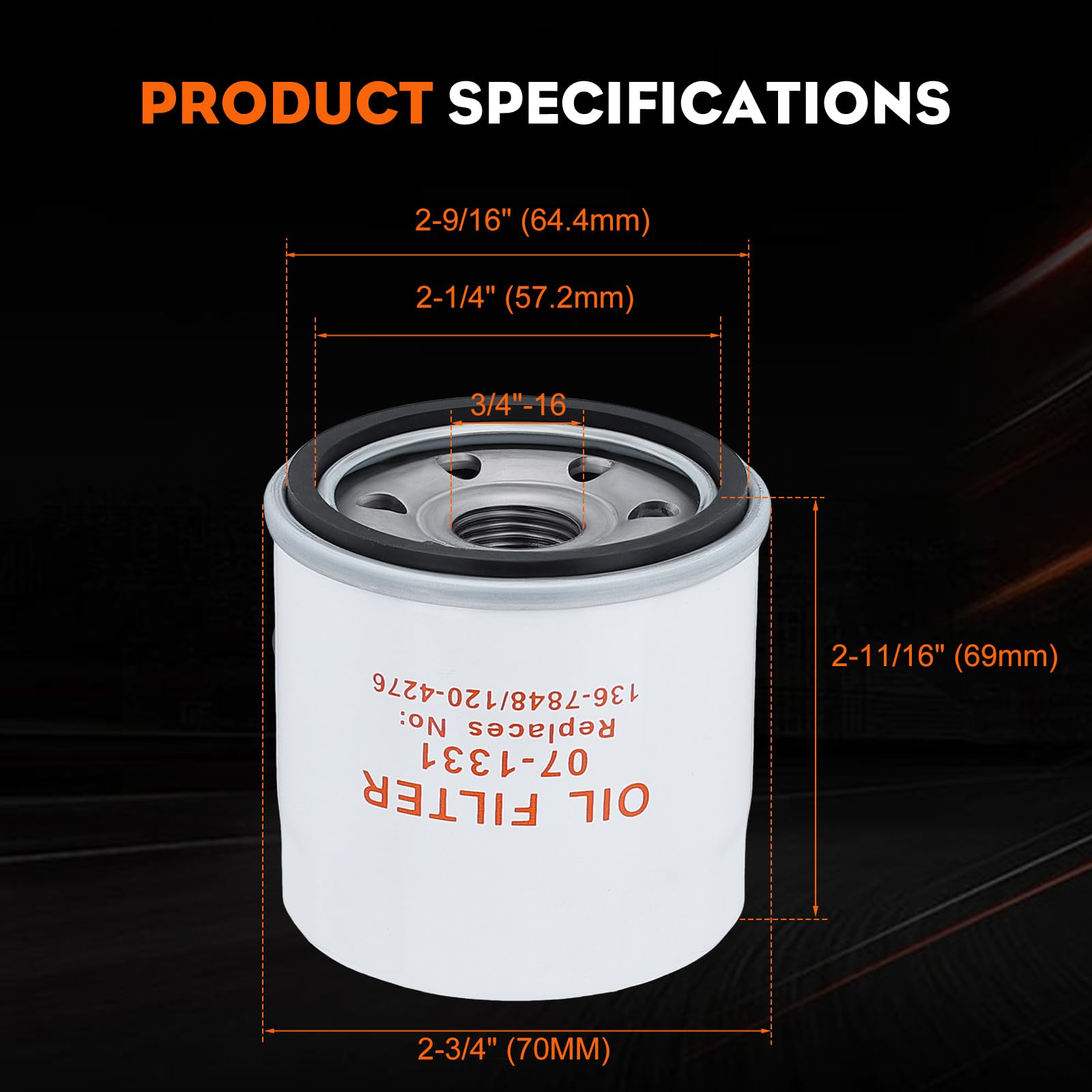 Hipa 136-7848 Oil Filter AM107423 for Toro V-Twin Engine Timecutter SS4200 SS4225 SS4250 SS5000 SS5425 Zero Turn Mower Parts 120-4276 Oil Change Kit 2Pack - Image 7