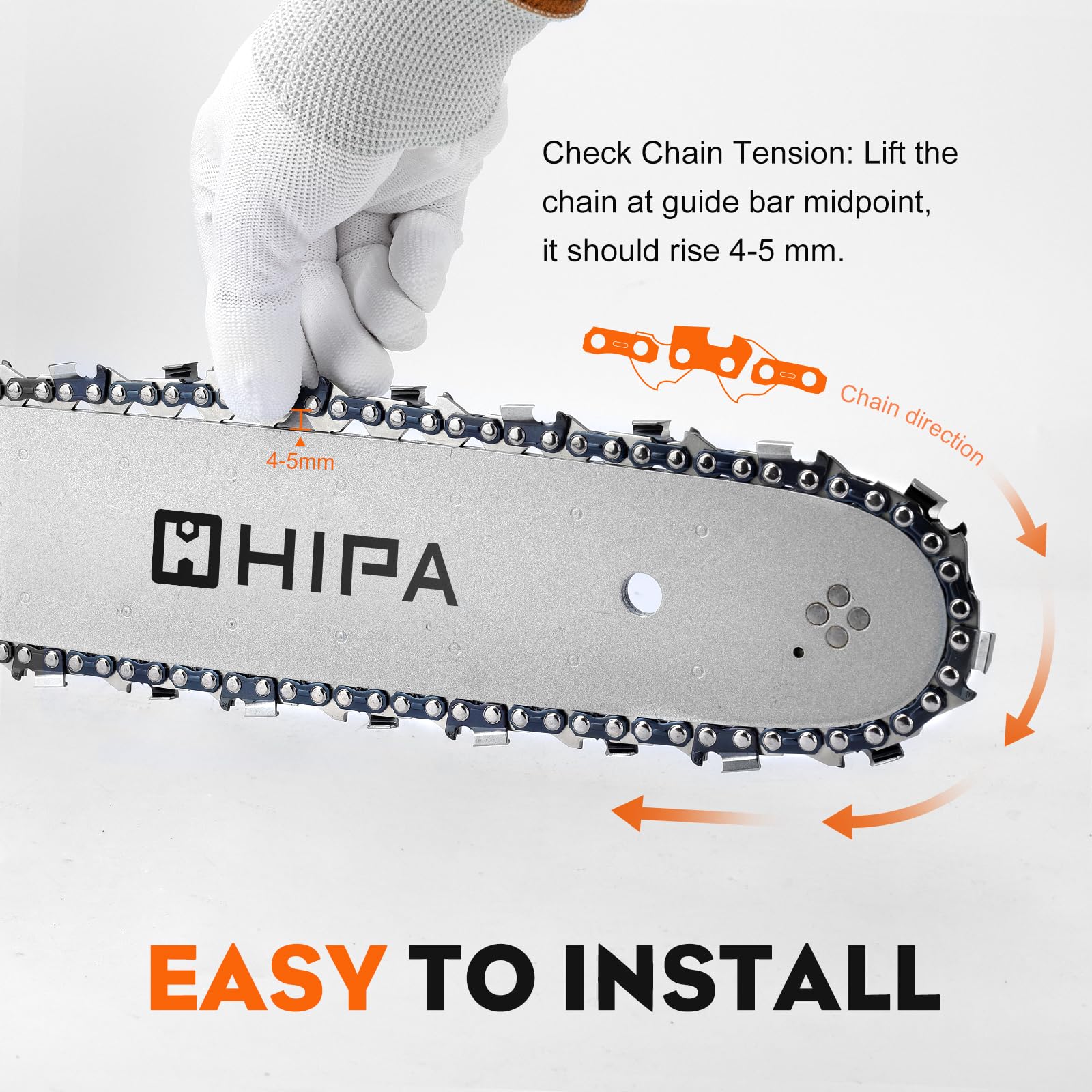 Hipa 2 Pack PS720 8 Inch Pole Saw Chain 3/8" LP Pitch .043" Gauge 34DL for Worx WG310 De-walt DCPS620 R34 Trimmer Plus PS720 Electric Pole Saw Chainsaw Chain Replacement - Image 6