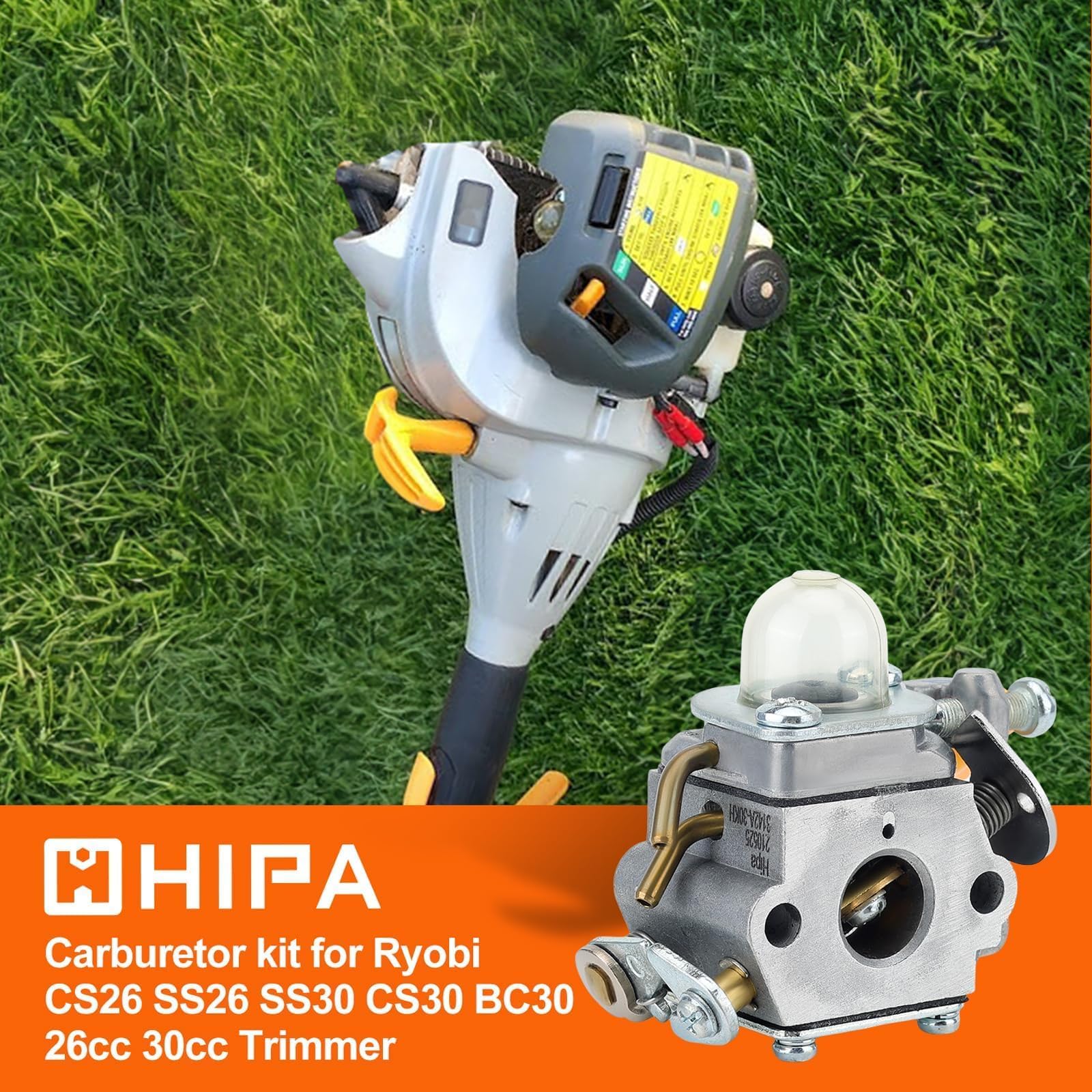 Hipa 308054043 CS26 SS26 Carburetor for Ryobi Homelite SS30 CS30 EX26 BC30 26cc TP30 SX135 25cc RY09050 TP26 30cc Trimmer Leaf Blower Replace 308054013 309368003 308054077 308054003 C1U-H60 - Image 6