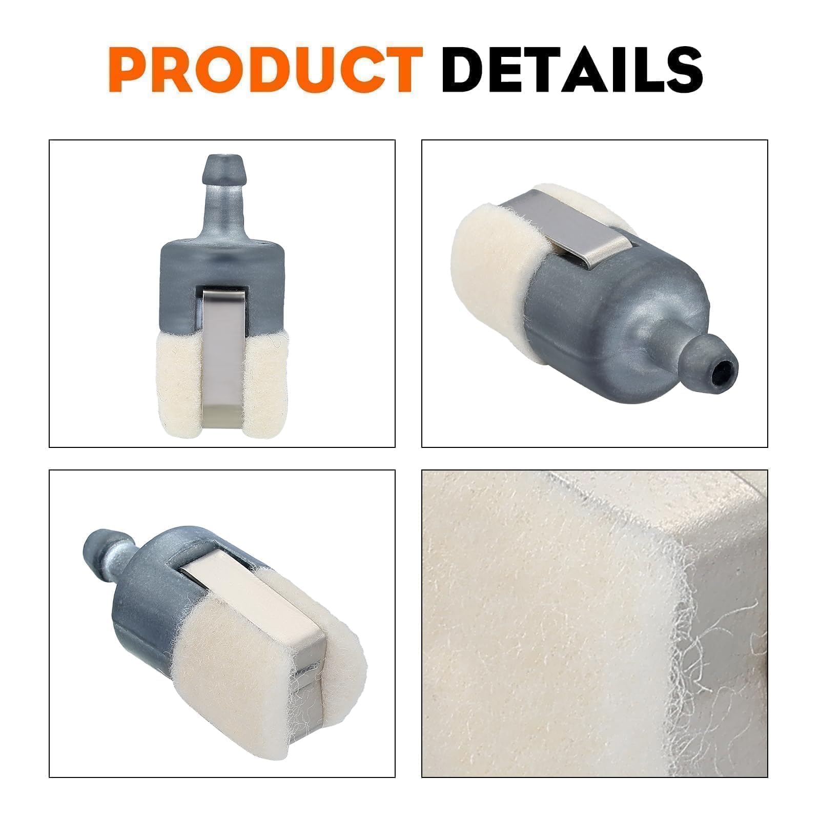 HIPA Echo SRM 225 Fuel Filter +537052301 Fuel Line Hose Tube for Husqvrna HON-DA GX22 GX25 GX31 GX35 Rototiller String Trimmer Blower Brush Cutter Tune Up Kit with Wabro Primer Bulb 188-12 188-12-1 - Image 7