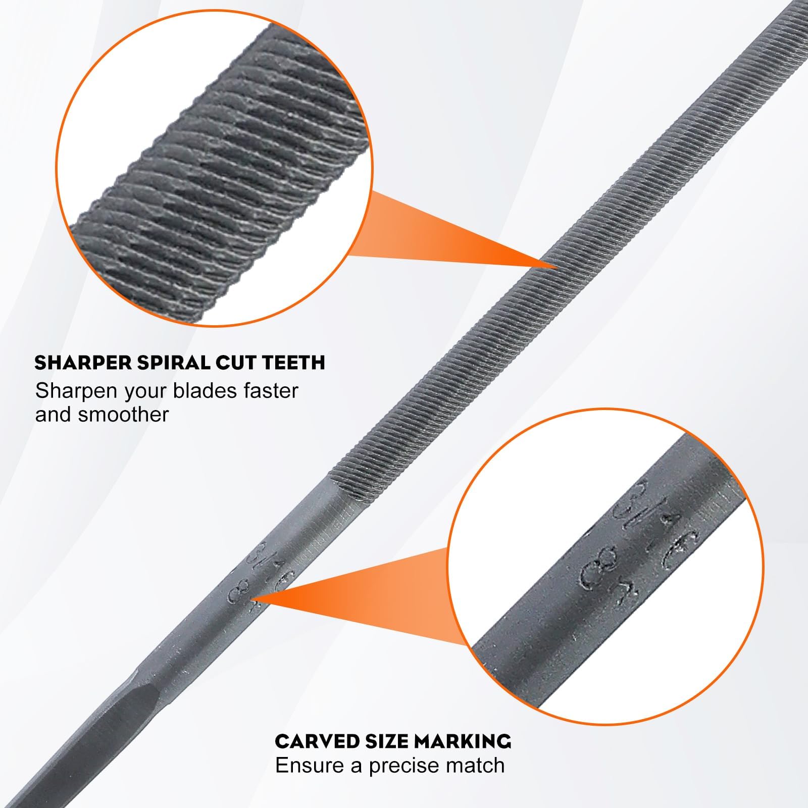 Hipa Professional Chainsaw Chain File 5/32" 4.0mm 3/16 4.8mm 7/32 5.5 mm 11/64" 4.5mm Sharpening Round Files - Image 6